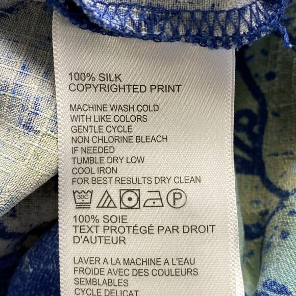 TOMMY BAHAMA Hawaiian Shirt Short Sleeve Button Front Vacation Men Blue XL 2-32 - Picture 10 of 11